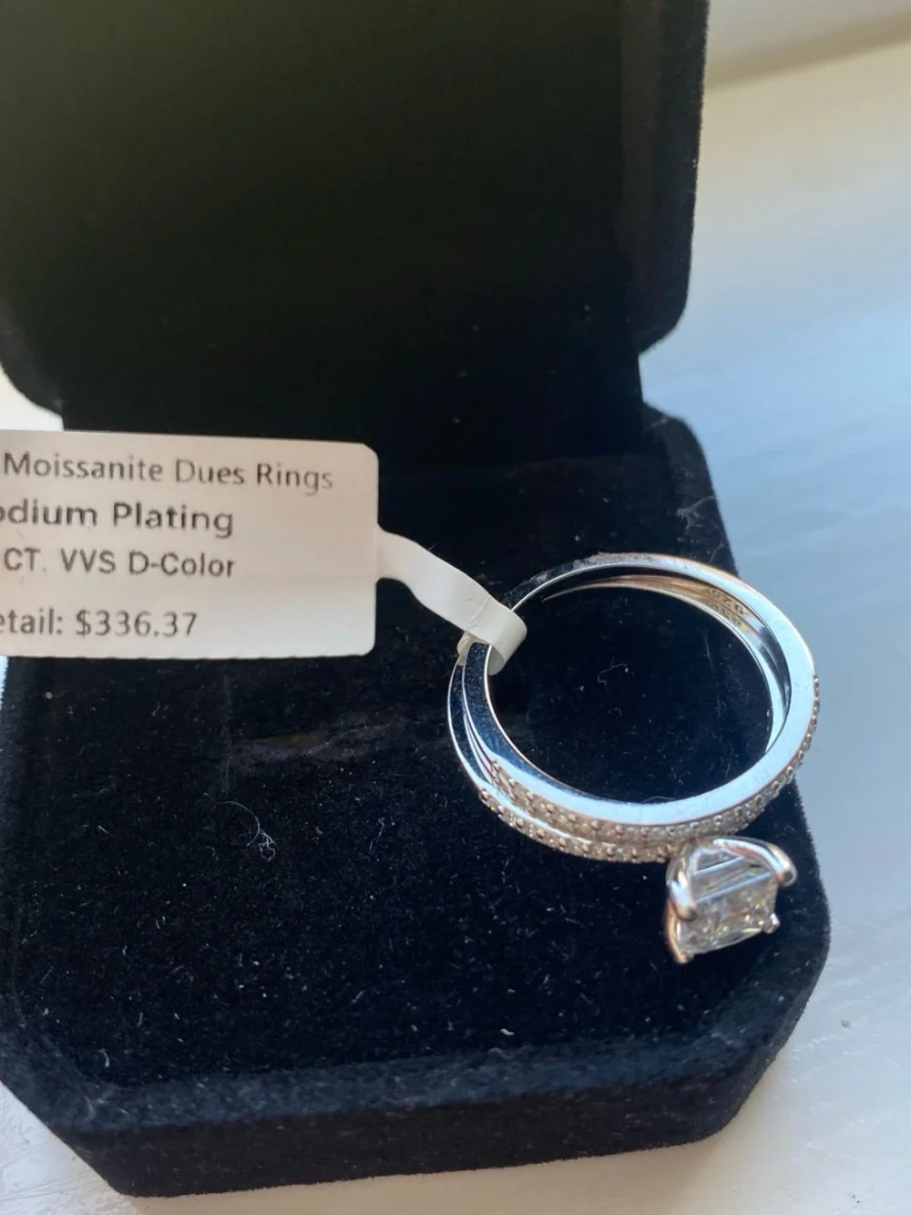 Princess Cut Engagement Ring Set Size 8